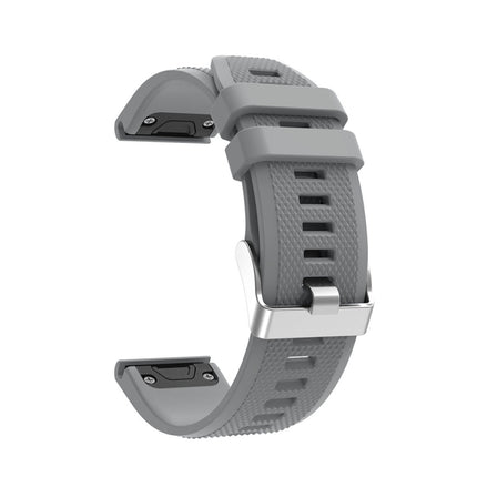 For Garmin Fenix 5 Silicone Strap(Grey)-garmade.com