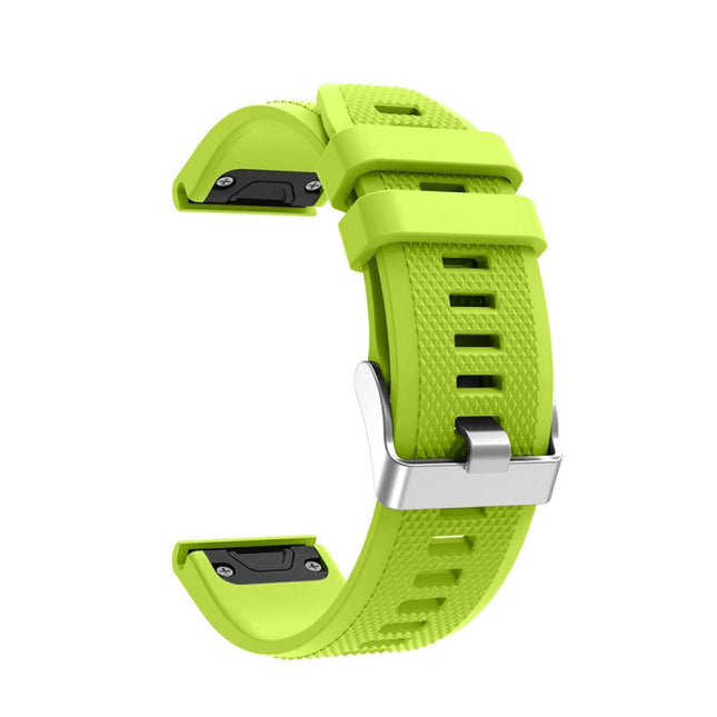For Garmin Fenix 5 Silicone Strap(Lime)-garmade.com