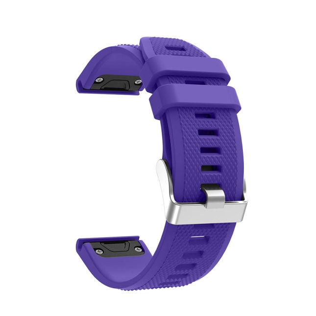 For Garmin Fenix 5 Silicone Strap(Purple)-garmade.com