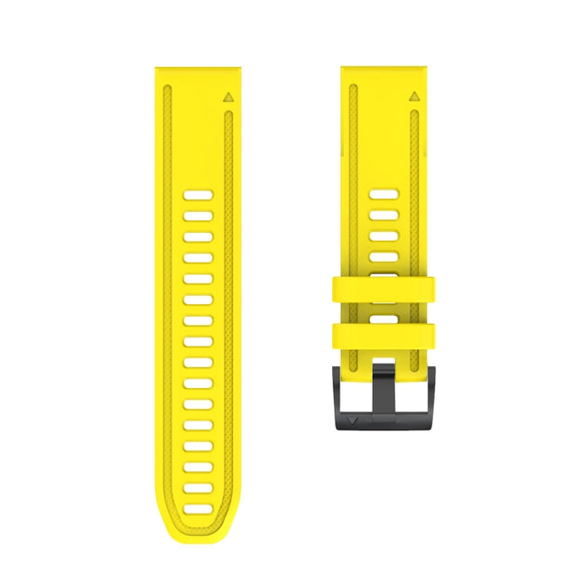 For Garmin Fenix 6S Quick Release Silicone Strap(Yellow)-garmade.com