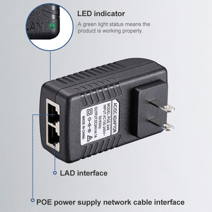 12V 2A Router AP Wireless POE / LAD Power Adapter(EU Plug)-garmade.com