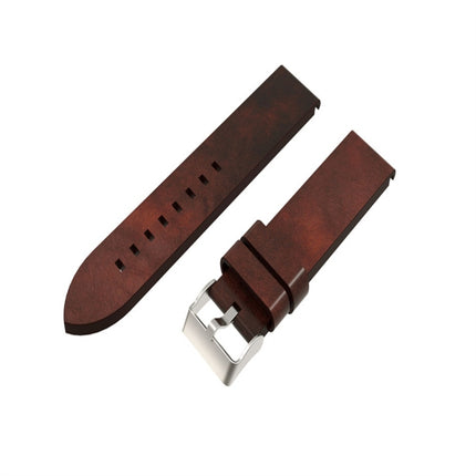 For Garmin Fenix 5 Quick Release Leather Strap(Brown)-garmade.com