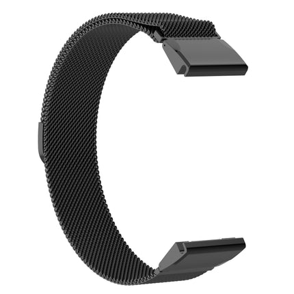 For Garmin Fenix 6 Milanese Strap Watchband(Black)-garmade.com