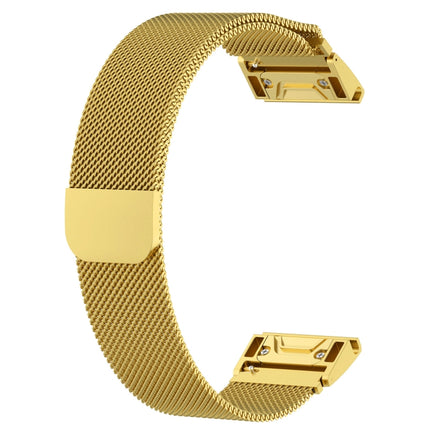 For Garmin Fenix 6 Milanese Strap Watchband(Golden)-garmade.com