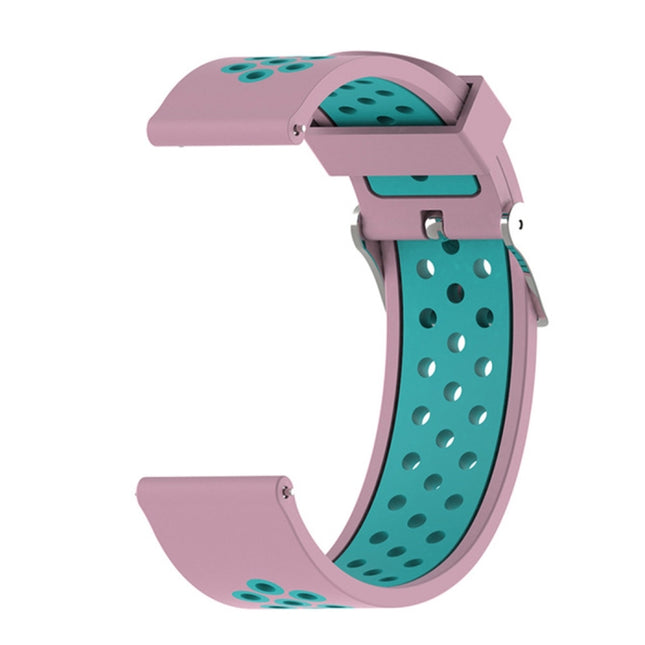 For Garmin Forerunner 245 Two-tone Strap(Pink + Teal)-garmade.com