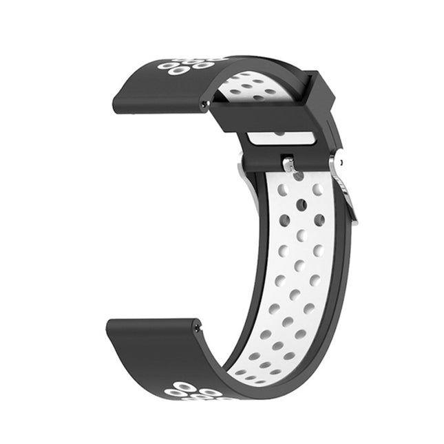 For Garmin Forerunner 245 Two-tone Strap(Black + White)-garmade.com
