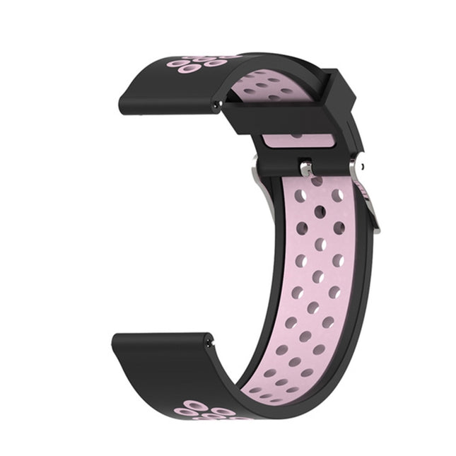 For Garmin Forerunner 245 Two-tone Strap(Black + Powder)-garmade.com