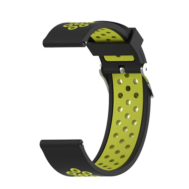 For Garmin Forerunner 245 Two-tone Strap(Black + Lime)-garmade.com