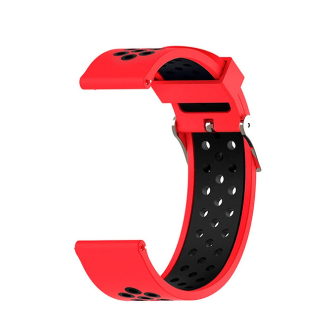 For Garmin Forerunner 245 Two-tone Strap(Red + Black)-garmade.com