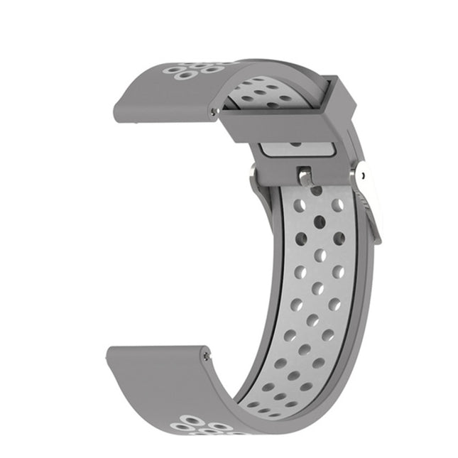 For Garmin Forerunner 245 Two-tone Strap(Grey + White)-garmade.com