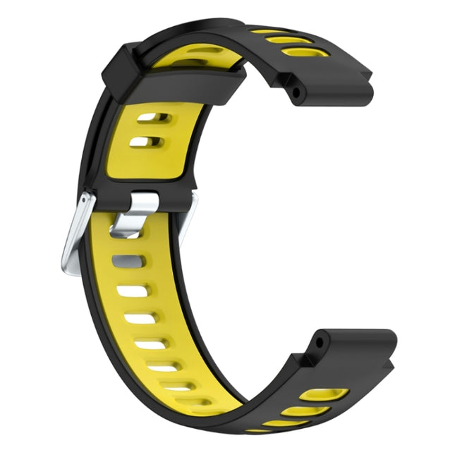 For Garmin Forerunner 735 XT Two-tone Silicone Strap(Black + Yellow)-garmade.com