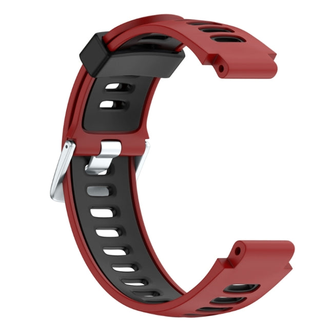 For Garmin Forerunner 735 XT Two-tone Silicone Strap(Red + Black)-garmade.com