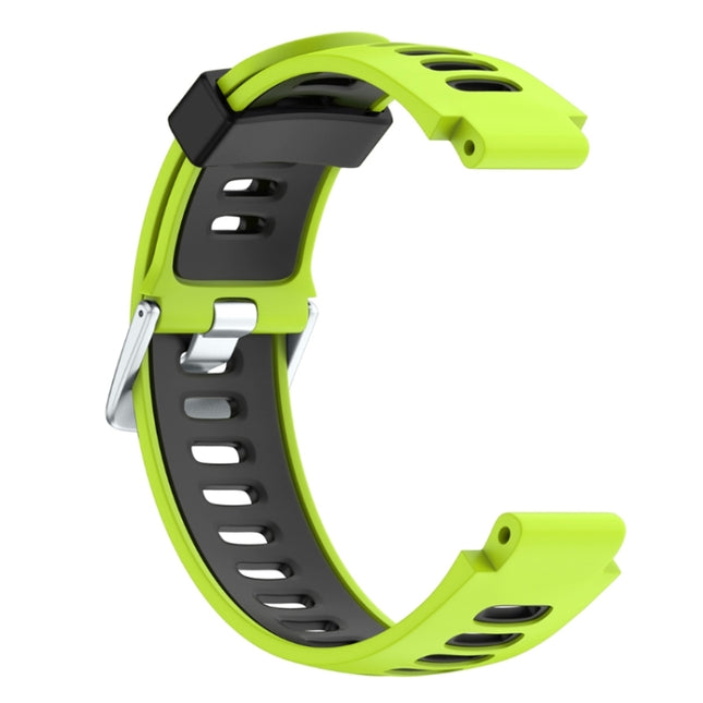 For Garmin Forerunner 735 XT Two-tone Silicone Strap(Lime + Black)-garmade.com