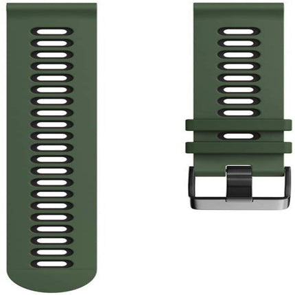 For Garmin Forerunner 245 Two-tone Silicone Strap(Army Green + Black)-garmade.com