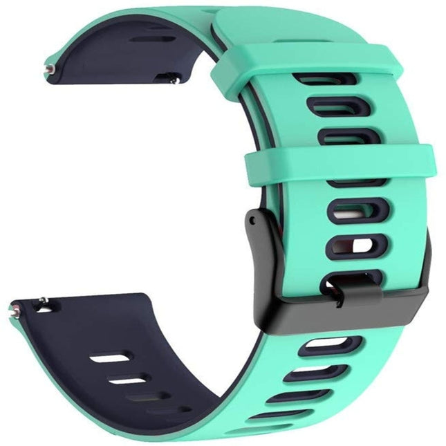 For Garmin Forerunner 245 Two-tone Silicone Strap(Duck + Blue)-garmade.com