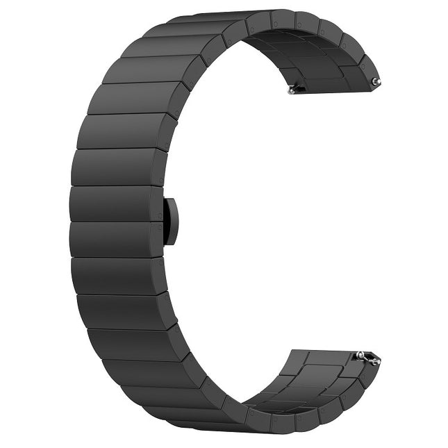 For Garmin Forerunner 245 Stainless Steel Strap & Butterfly Buckle(Black)-garmade.com