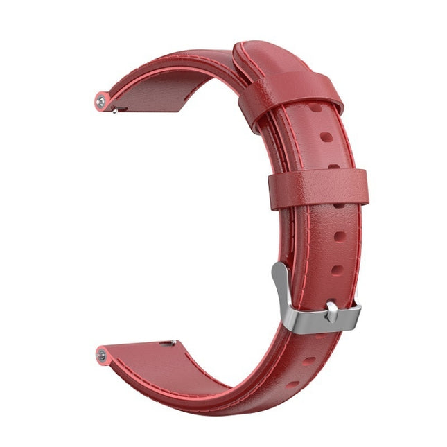 For Garmin Forerunner 245 Oil Wax Calfskin Strap(Red)-garmade.com