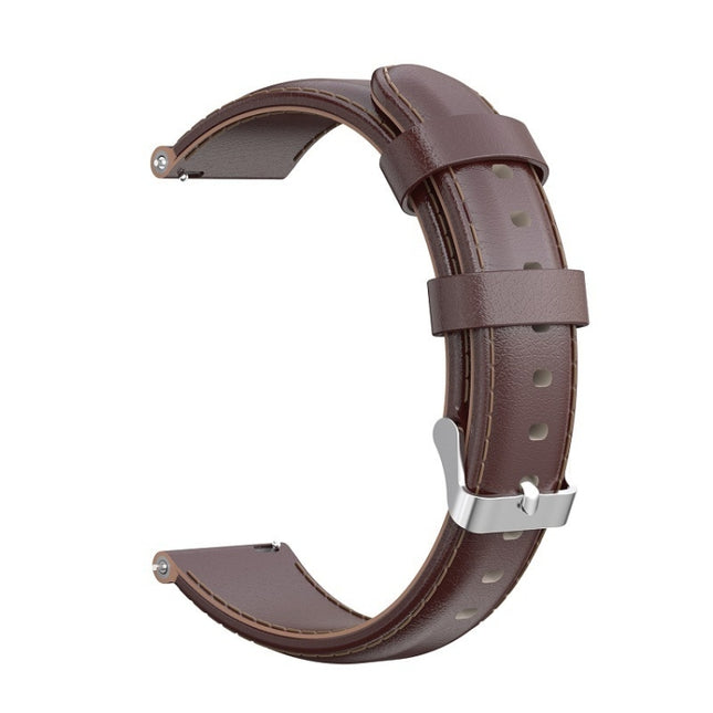 For Garmin Forerunner 245 Oil Wax Calfskin Strap(Brown)-garmade.com