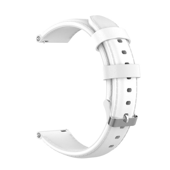 For Garmin Forerunner 245 Oil Wax Calfskin Strap(White)-garmade.com