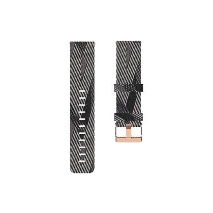 For Garmin Vivoactive 3 Nylon Strap(Black White Stripes)-garmade.com