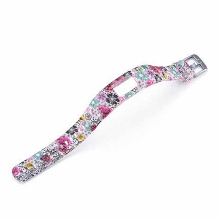 For Garmin Vivofit 4 Gloss & Color Integrated Silicone Strap(Stick Flower)-garmade.com