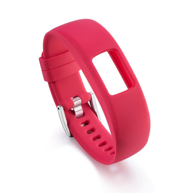 For Garmin Vivofit 4 Gloss & Color Integrated Silicone Strap(Red)-garmade.com