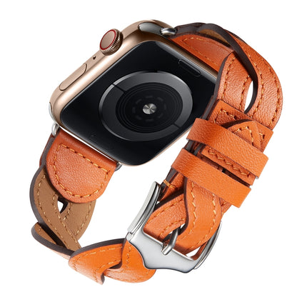 Weave Watch Band For Apple Watch Series 9&8&7 41mm / SE 3&SE 2&6&SE&5&4 40mm / 3&2&1 38mm(Orange)-garmade.com