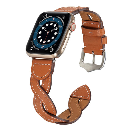 Weave Watch Band For Apple Watch Series 9&8&7 41mm / SE 3&SE 2&6&SE&5&4 40mm / 3&2&1 38mm(Brown)-garmade.com