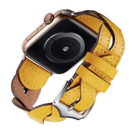 Weave Watch Band For Apple Watch Ultra 49mm&Watch Ultra 2 49mm / Series 9&8&7 45mm / SE 3&SE 2&6&SE&5&4 44mm / 3&2&1 42mm(Yellow)-garmade.com