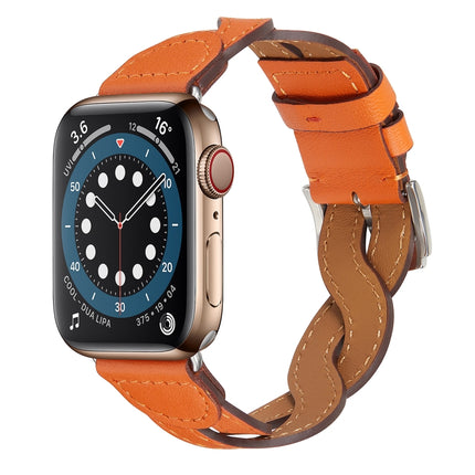 Weave Watch Band For Apple Watch Ultra 49mm&Watch Ultra 2 49mm / Series 9&8&7 45mm / SE 3&SE 2&6&SE&5&4 44mm / 3&2&1 42mm(Orange)-garmade.com