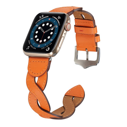 Weave Watch Band For Apple Watch Ultra 49mm&Watch Ultra 2 49mm / Series 9&8&7 45mm / SE 3&SE 2&6&SE&5&4 44mm / 3&2&1 42mm(Orange)-garmade.com