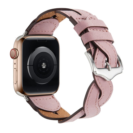 Weave Watch Band For Apple Watch Ultra 49mm&Watch Ultra 2 49mm / Series 9&8&7 45mm / SE 3&SE 2&6&SE&5&4 44mm / 3&2&1 42mm(Pink)-garmade.com