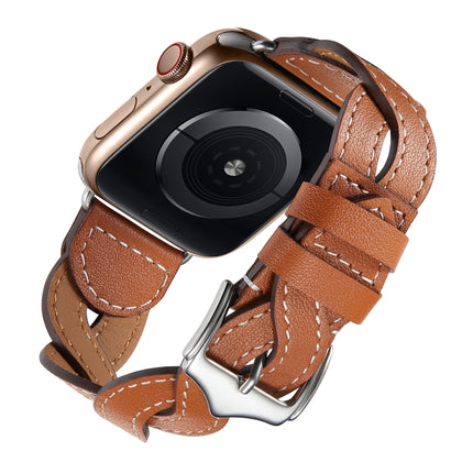 Weave Watch Band For Apple Watch Ultra 49mm&Watch Ultra 2 49mm / Series 9&8&7 45mm / SE 3&SE 2&6&SE&5&4 44mm / 3&2&1 42mm(Brown)-garmade.com