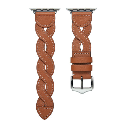 Weave Watch Band For Apple Watch Ultra 49mm&Watch Ultra 2 49mm / Series 9&8&7 45mm / SE 3&SE 2&6&SE&5&4 44mm / 3&2&1 42mm(Brown)-garmade.com