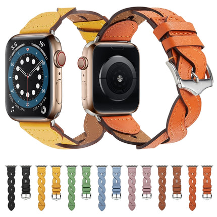 Weave Watch Band For Apple Watch Ultra 49mm&Watch Ultra 2 49mm / Series 9&8&7 45mm / SE 3&SE 2&6&SE&5&4 44mm / 3&2&1 42mm(Yellow)-garmade.com
