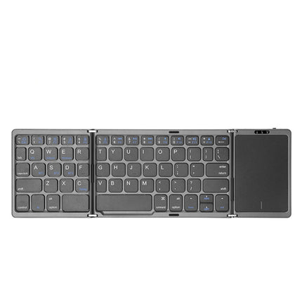 B089T Foldable Bluetooth Keyboard Rechargeable with Touchpad(Grey)-garmade.com