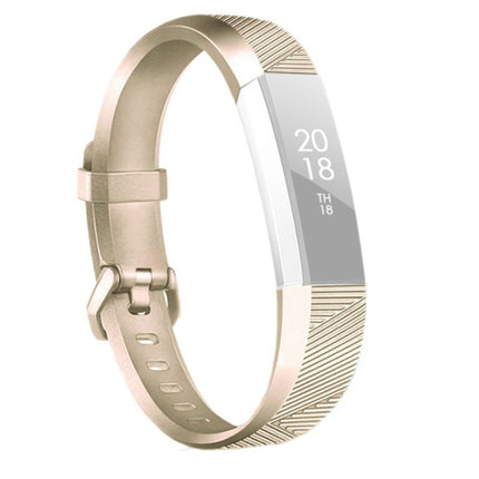 For Fitbit Alta / Alta HR Metal-color Watch Strap Belt Buckle Watchband(Champagne Gold)-garmade.com