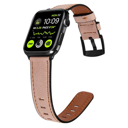 Retro Leather Watch Band For Apple Watch Series 9&8&7 41mm / SE 3&SE 2&6&SE&5&4 40mm / 3&2&1 38mm(Pink)-garmade.com