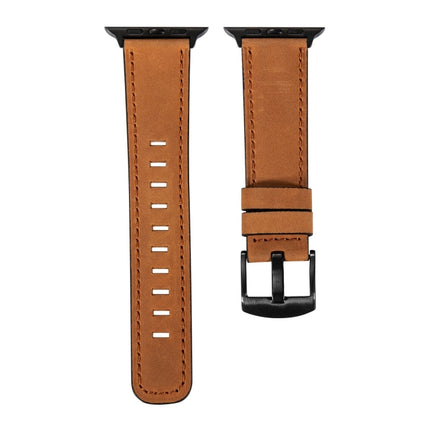 Retro Leather Watch Band For Apple Watch Series 9&8&7 41mm / SE 3&SE 2&6&SE&5&4 40mm / 3&2&1 38mm(Yellow)-garmade.com