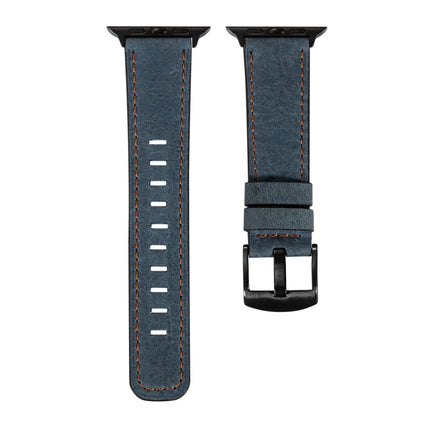 Retro Leather Watch Band For Apple Watch Series 9&8&7 41mm / SE 3&SE 2&6&SE&5&4 40mm / 3&2&1 38mm(Blue)-garmade.com