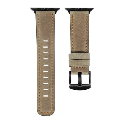 Retro Leather Watch Band For Apple Watch Series 9&8&7 41mm / SE 3&SE 2&6&SE&5&4 40mm / 3&2&1 38mm(Light Brown)-garmade.com