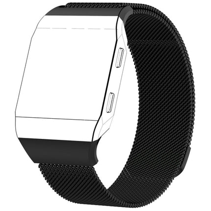 For FITBIT Ionic Milanese Watch Strap Large Size : 24X2.2cm(Black)-garmade.com