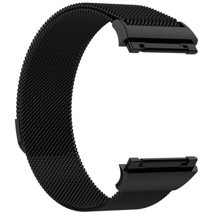 For FITBIT Ionic Milanese Watch Strap Large Size : 24X2.2cm(Black)-garmade.com