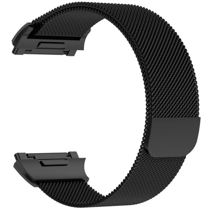 For FITBIT Ionic Milanese Watch Strap Large Size : 24X2.2cm(Black)-garmade.com