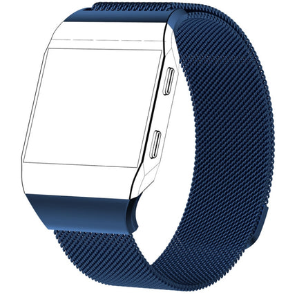 For FITBIT Ionic Milanese Watch Strap Large Size : 24X2.2cm(Blue)-garmade.com