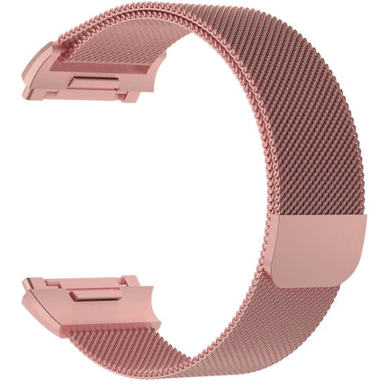 For FITBIT Ionic Milanese Watch Strap Large Size : 24X2.2cm(Rose Pink)-garmade.com