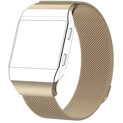 For FITBIT Ionic Milanese Watch Strap Large Size : 24X2.2cm(Champagne Gold)-garmade.com