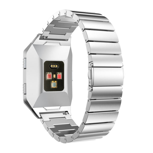 For FITBIT Ionic Stainless Steel Watch Strap(Silver)-garmade.com