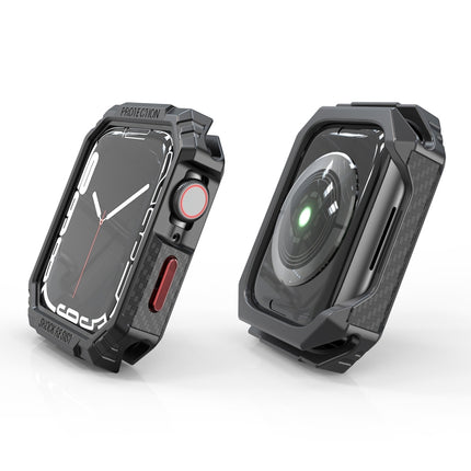 Carbon Fiber Contrast Color Protective Case For Apple Watch Series 6 & SE & 5 & 4 44mm(Red)-garmade.com