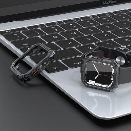 Carbon Fiber Contrast Color Protective Case For Apple Watch Series 6 & SE & 5 & 4 44mm(Red)-garmade.com